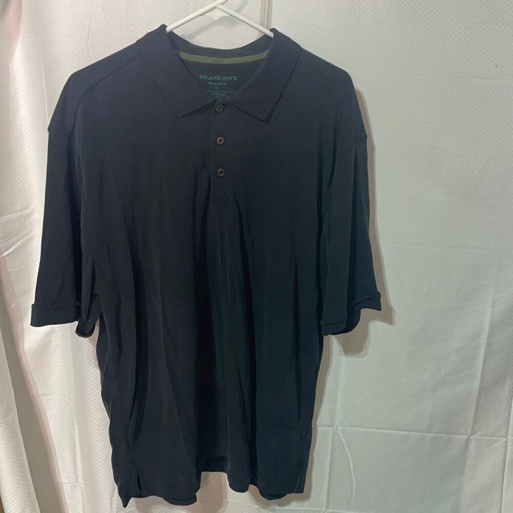Tommy Bahama xl island soft black wash polo euc